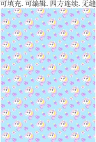 卡通小马  独角兽图案