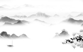 高清 人气中式山水 TIF分层