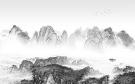 高雅 人气中式山水 TIF分层