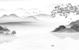 新款 大气灰色山水 TIF分层