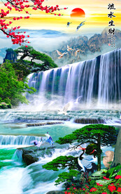 山水画流水生财