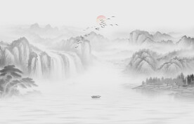 水墨画山水风景