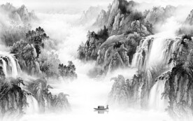 新传 淡雅灰色山水 TIF分层