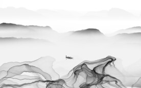 高雅 灰色中式山水 TIF分层