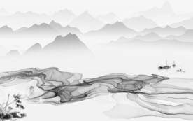 客厅 新传灰色山水 TIF分层