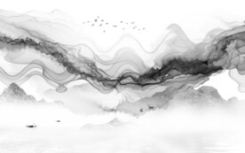 电视 简约灰色山水 TIF分层