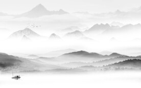 大气 简约灰色山水 TIF分层