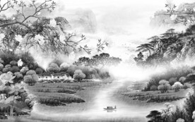 别墅 高档灰色山水 TiF分层