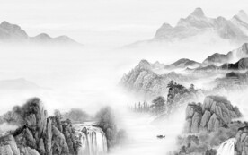 最新 高雅灰色山水 TiF分层