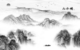 高清 高雅灰色山水 TiF分层