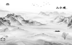 人气 高雅灰色山水 TiF分层