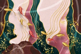 抽象九鱼装饰画