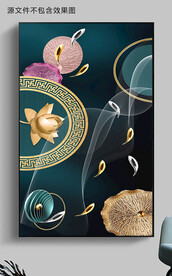 中式禅意古风年年有余客厅装饰画