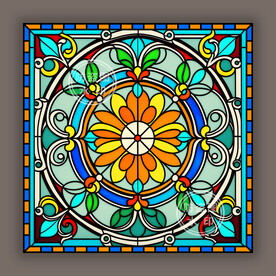 教堂蒂凡尼染色玻璃贴膜艺术图案