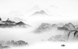 新品 新中式灰山水 TIF分层