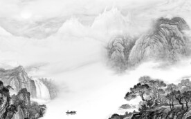 大气 新中式灰山水 TIF分层