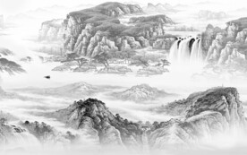 人气 新品灰山水画 TIf分层