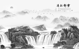 大气 新品灰山水画 TIf分层