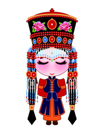 蒙古族娃娃鄂尔多斯