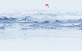 禅意山水水墨画