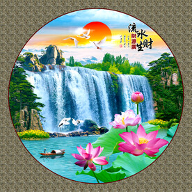 圆形山水画