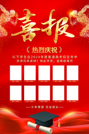 红色高考喜报海报
