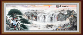 国画迎客松黄山山水画