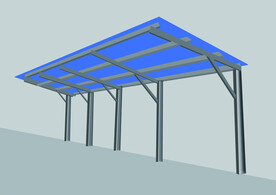 雨棚 钢结构 施工效果图