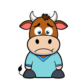 矢量动物难过的小牛