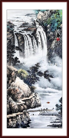 玄关国画流水生财