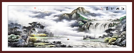 水墨山水背景墙
