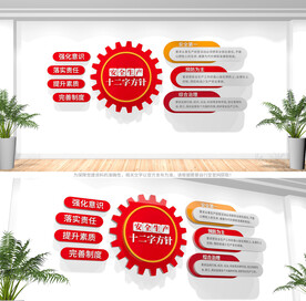 安全生产十二字方针文化墙