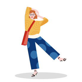 扁平风女性人物插画