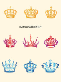 矢量欧式皇冠王冠花纹免抠元素
