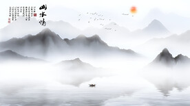 风景画山水画背景