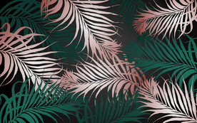 热带植物工装背景墙