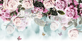 美式田园花墙纸浪漫花卉背景墙