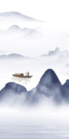 蓝色 新传山水玄关 TIF分层