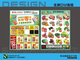 超市生鲜海报DM