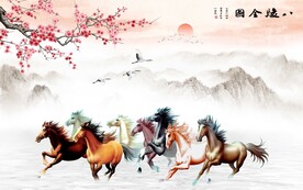 骏马图背景