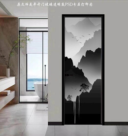 高清分层透明底平开门打印图