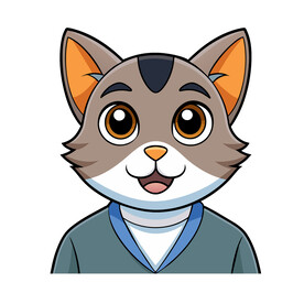 矢量动物萌宠可爱的小猫头像