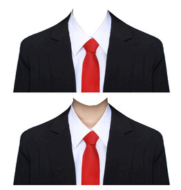 证件照衣服女西装红领带素材