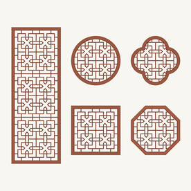 中式花纹 窗花格 镂空隔断