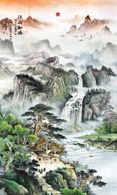 竖幅山水画