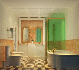 淋浴房和浴缸的欧式卫生间