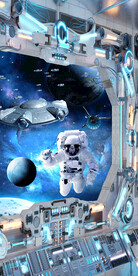 宇航员太空玄关装饰画