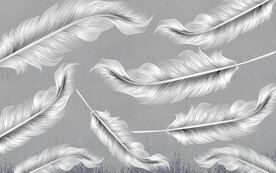 简约轻奢白色羽毛电视卧室背景墙