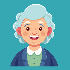 矢量人物开心的老奶奶老人