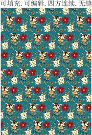 斑马 小绵羊 卡通动物图案 